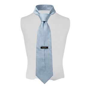 Escada Luxury Silk Tie - Slate Blue Monogram Letter Grid - Designed in Germany